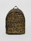 BURBERRY Leopard Print Nylon Backpack