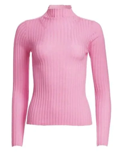 A.l.c Lamont Merino Long-sleeve Knit Sweater In Bubblegum
