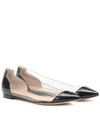 GIANVITO ROSSI PLEXI PATENT-LEATHER BALLET FLATS,P00398314