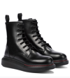 Alexander Mcqueen Black Contrast Sole Hybrid Combat Boots