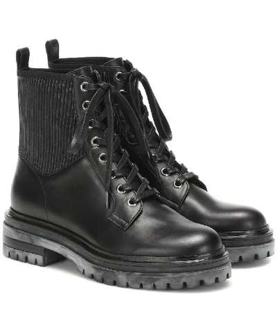 Gianvito Rossi Martis 40 Leather Ankle Boots In Black