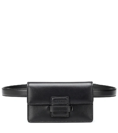Etro Rainbow Leather Belt Bag In Black