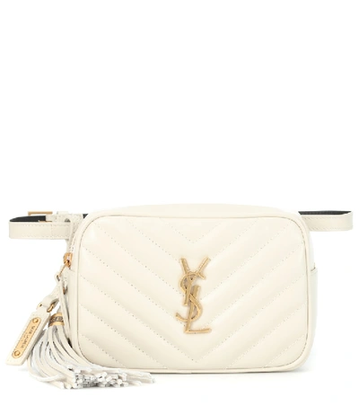 Saint Laurent Lou Monogram Ysl Quilted Leather Belt Bag In White
