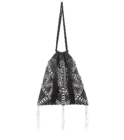 Attico Crystal-embellished Pouch In Black