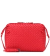 Bottega Veneta Nodini Intrecciato Leather Crossbody Bag In Red