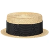 SAINT LAURENT Metallic boater hat,P00381704