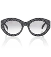 ALAÏA EMBELLISHED OVAL SUNGLASSES,P00401703