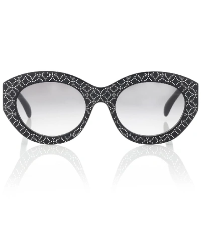 Alaïa Vienne Oval Acetate Sunglasses In Black