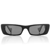 Gucci Black Interlocking G Rectangular Sunglasses In Black