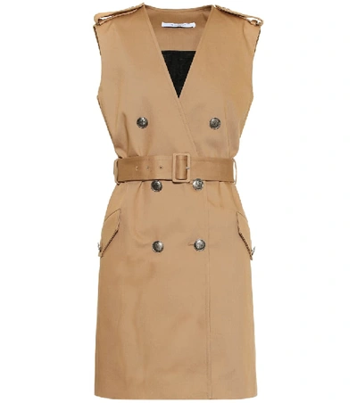 Givenchy Belted Double-breasted Cotton-crepe Mini Dress In Beige
