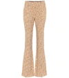 CHLOÉ PRINTED FLARED CRÊPE PANTS,P00380233