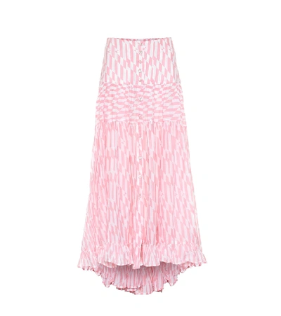 Alexandra Miro Penelope Printed Cotton Maxi Skirt In Pink