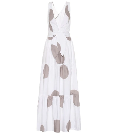 Alexandra Miro Raphaela Polka-dot Cotton Maxi Dress In White