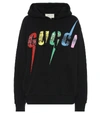 GUCCI LOGO SEQUINED COTTON-JERSEY HOODIE,P00380793