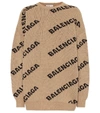 BALENCIAGA Allover Logo羊毛混纺毛衣,P00397737
