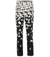VALENTINO FLORAL WOOL AND SILK CRÊPE trousers,P00395562