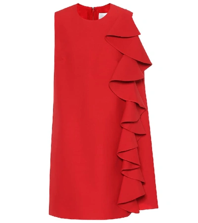 Valentino Ruffle-trimmed A-line Mini Dress In Red