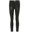 Frame Le Skinny Stretch-leather Pants In Black