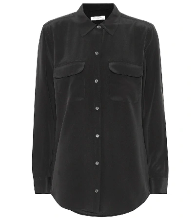 Equipment Slim Signature Silk Shirt In Black