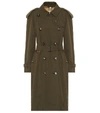 Burberry The Westminster Long Cotton-gabardine Trench Coat In Green