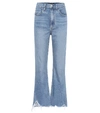 3x1 W3 Higher Ground Cropped Frayed High-rise Straight-leg Jeans In Blue