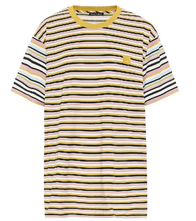 Acne Studios Striped Cotton T-shirt In Multicoloured