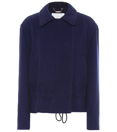 Chloé Wool-blend Jacket In Evening Blue