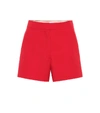 VALENTINO HIGH-RISE WOOL AND SILK SHORTS,P00395566