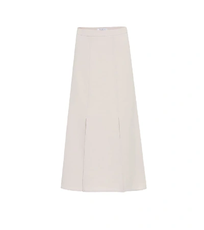 Max Mara Utopico Cotton-blend Midi Skirt In Beige