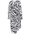 OSCAR DE LA RENTA ZEBRA-PRINT SILK TWILL WRAP DRESS,P00391407