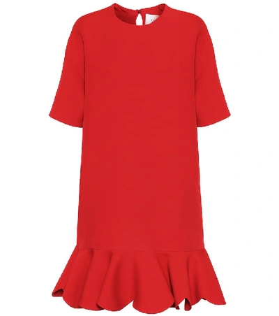 Valentino Ruffled Hem Shift Dress - 红色 In Red