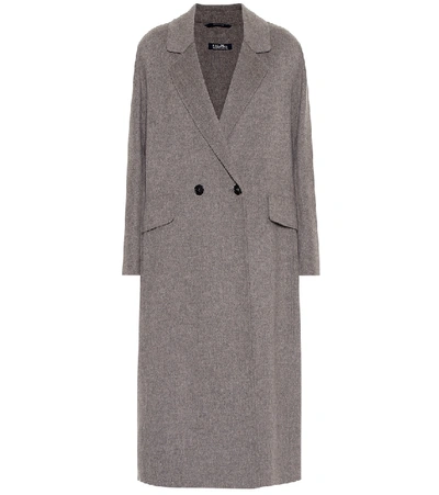 Max Mara Cardi Long-sleeve Long 2-button Wool Coat In Grey