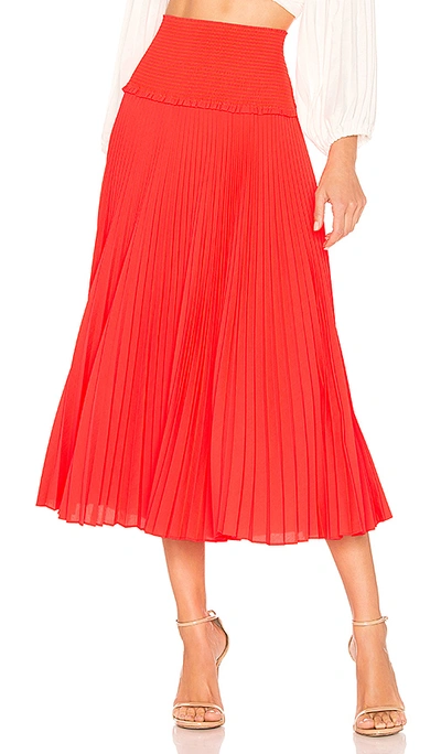 A.l.c Hendrin Pleated A-line Midi Skirt In Orange