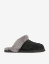 Ugg Scuffette Ii Black Suede Slippers In Blk/grey