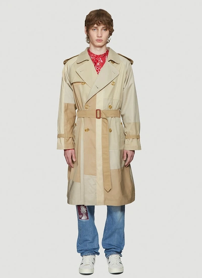 Children Of The Discordance Vintage Patchwork Trench Coat In Beige