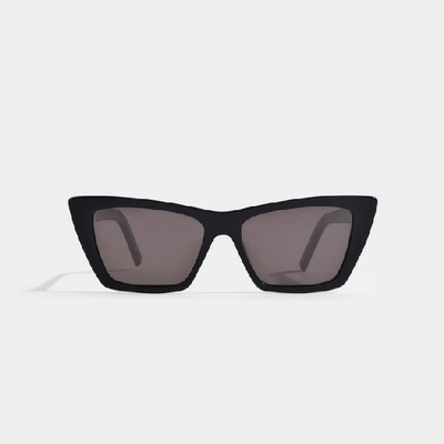 Saint Laurent New Wave Sl 276 Sunglasses In Black Acetate And Black Lenses