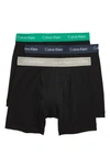 Calvin Klein 3-pack Boxer Briefs In Black/ Grey/ Tourney/ Indigo
