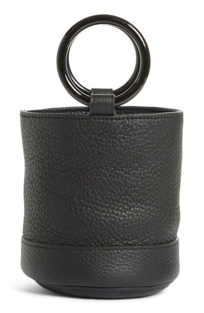 Simon Miller Bonsai 15 Calfskin Leather Bucket Bag - Black In Black Tonal