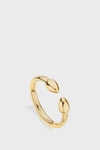 Monica Vinader Gold Plated Vermeil Silver Fiji Bud Ring In Metallic