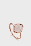 Monica Vinader Siren Recycled 18ct Rose Gold-plated Vermeil Sterling Silver And Rose Quartz Stacking Ring In Rose Gold