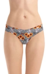 Commando Print Microfiber Thong In Sunflower Skull