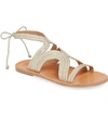 Beek Cuckoo Ankle Tie Sandal In Platinum/natural