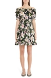 Dolce & Gabbana Off-the-shoulder Ruffled Floral-print Cotton-poplin Dress In Black Lily