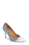 Tory Burch Penelope Ombre Pointed Toe Pump In Ditsy Leaf/ Ivory