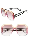 Givenchy 55mm Square Sunglasses - Fuchsia Peach