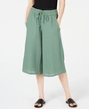EILEEN FISHER DRAWSTRING PULL-ON CROPPED PANTS