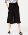 EILEEN FISHER DRAWSTRING PULL-ON CROPPED PANTS