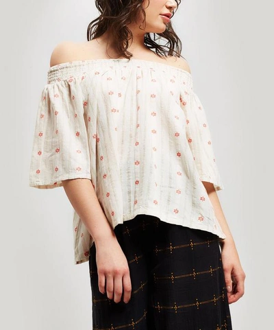 Ace And Jig Mariso Off-shoulder Cotton Top In Tulip