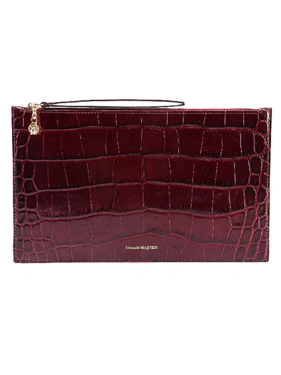 Alexander Mcqueen Zip Tech Pouch In Velvet Red