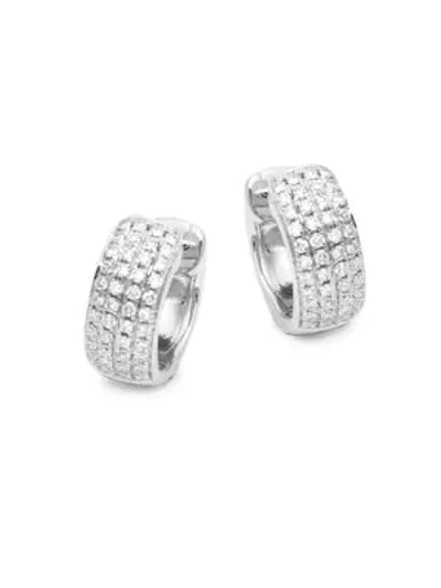 Saks Fifth Avenue Women's 14k White Gold & Diamond Huggie Earrings